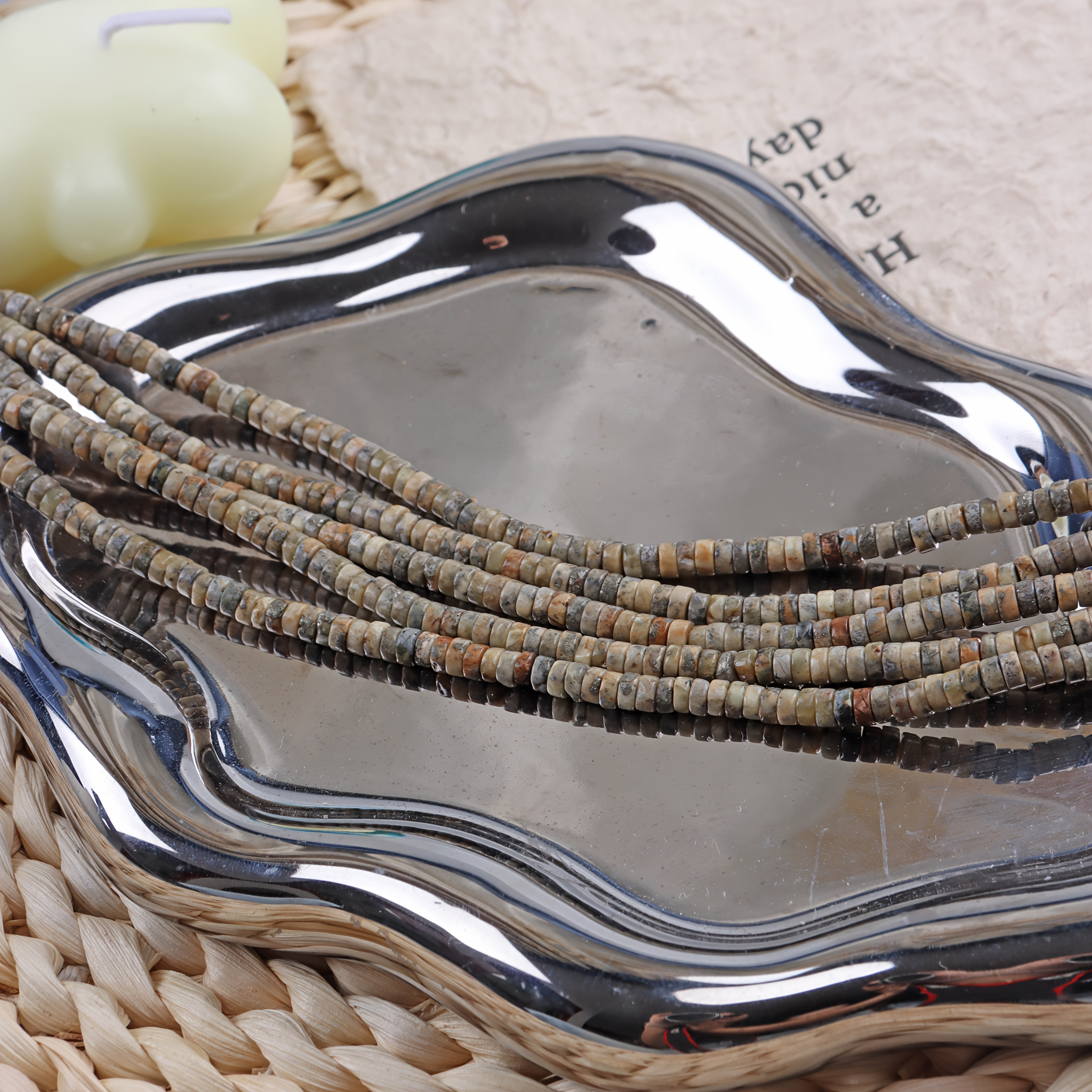 Natural Sea Sediment Jasper Stone Beads for DIY Jewelry Making